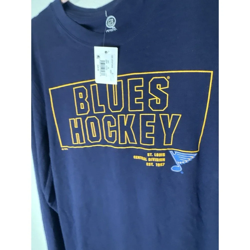 St. Louis Blues NHL Long Sleeve Shirt Blue Size S Officially Licensed